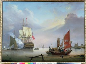 Britiske Man-o'-War utenfor kysten